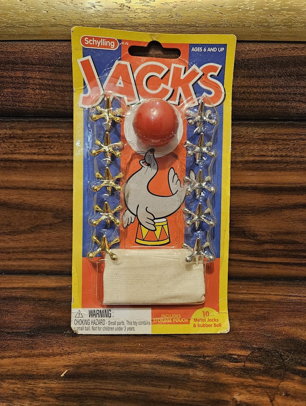 VINTAGE STYLE Schylling Metal Jacks & Rubber Ball Game Retro Circus Sealed New l